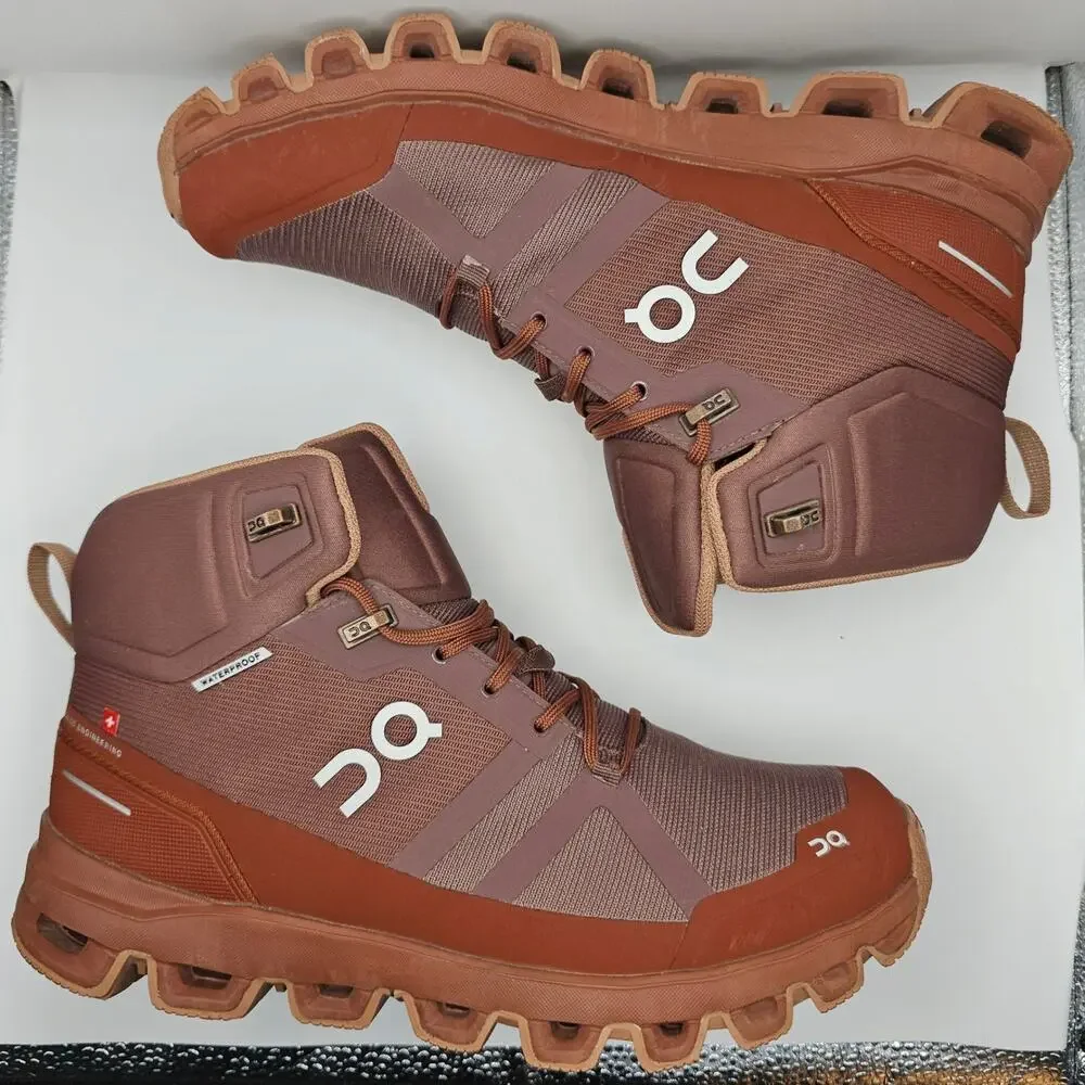 On Cloudrock Grape Hazel Waterproof Boots Womens 9.5 UK 7.5 Hiking Trail Shoe